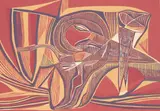 Cecil Skotnes, Untitled (Abstract I), from Man's Gold portfolio, 1977, colour woodcut on paper