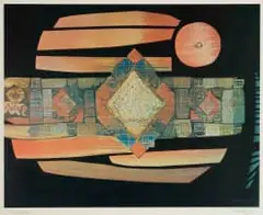 Larry Scully, Untitled (Abstract in Orange), 1975, colour photolithograph on paper