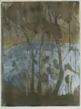 Alice Goldin, Lypiatt II, 1967, colour woodcut on rice paper