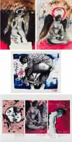 Christiaan Diedericks, Untitled (Angel I); Untitled (Angel II); Play with Me; Die Algebra van Nood, four, mixed media with ink on paper and digital print on paper