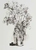 Judy Shear, Arrangement of Lilies, 2026, ink on paper