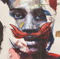 Untitled (Figure with Mustache) by Lionel Smit, 2020, giclée print on paper, sold Apr 2026