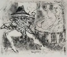 Braam Kruger, Studio Scene with Nude II, 1981, ink on paper