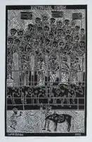 Lucas Bambo, National Show, 2003, linocut on paper