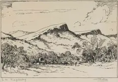 Walter Battiss, In the Magaliesberg, photolithograph on paper
