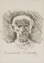 Gerhard Marcks, Self Portrait, 1973, lithograph on paper