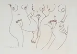 Walter Battiss, Three Nudes, colour lithograph