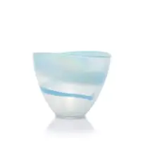 Murano, Opalesque ovoid bowl, hand blown glass