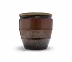 Digby Hoets, Large floor vase with ridged decoration, glazed stoneware