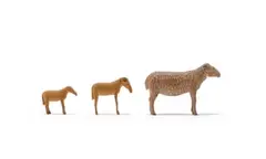Julius Mfethe, Family of Sheep, three, carved wood