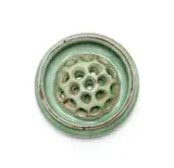 Linn Ware, Dish with flower frog, two, glazed earthenware