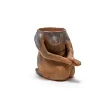 Noria Mabasa, Nude vessel, smoke-fired terracotta with oxide