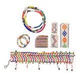 Tsonga-Shangaan Unrecorded artist, A Collection of Xipereta Beadwork for Skirts; Bangles; Pouch; Nxanga Belt, eight, beads, thread, bells and coins