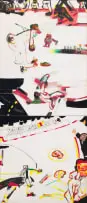 Robert Hodgins, Oh, Oh, Oh She Cried in a Cracked Voice, diptych, oil on canvas