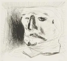 Robert Hodgins, Paul G, from Three Pauls and a Vince - A Suite of Four Etchings, 1987, line etching on paper