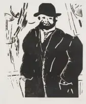 Robert Hodgins, Paul C, from Three Pauls and a Vince - A Suite of Four Etchings, 1987, sugar lift etching on paper