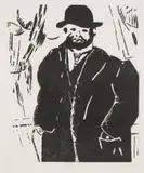 Robert Hodgins, Paul C, from Three Pauls and a Vince - A Suite of Four Etchings, 1987, sugar lift etching on paper