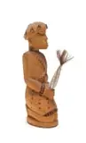 Johannes Maswanganyi, Nhunguvani (Large Kneeling Figure), gourd, wood, pyrography, animal hair, beads, wire and textile