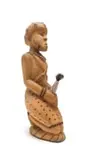 Johannes Maswanganyi, Nhunguvani (Small Kneeling Figure), gourd, carved wood, pyrography, animal hair, wire, beads and textile