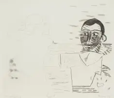 Robert Hodgins, Paul P, from Three Pauls and a Vince - A Suite of Four Etchings, 1987, etching and engraving on paper