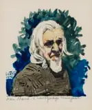 Walter Battiss, Self Portrait, 1976, ink and pencil on paper