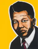 Espoir Kennedy, Mandela, colour lithograph on paper
