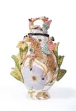 Winged giraffes, birds, leaves and flowers vessel by Ardmore Ceramic Studio, 2008, painted and glazed ceramic, offered Jan 2026