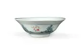 Bowl with multi-coloured flower and leaves by Esias Bosch and Anton Bosch, white stoneware with oxides, sold Jan 2026