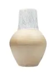 Anton Bosch, Vase with blue lines, thrown white stoneware dolomite with blue inlay