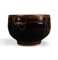 Bowl with wavey motifs by Esias Bosch, stoneware with iron glaze, sold Jan 2026
