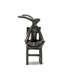 Guy Du Toit, Meditating Hare on a Chair, bronze with a brown patina