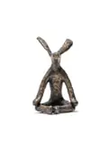 Guy Du Toit, Meditating Hare, bronze with a brown patina