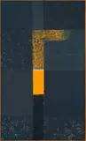 Strijdom van der Merwe, Road Markings Yellow Line, 2025, road paint and acrylic on canvas