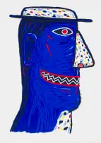 Norman Catherine, Blue Man, 1998, colour screenprint on paper