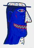 Norman Catherine, Blue Man, 1998, colour screenprint on paper