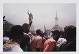 Guy Tillim, Supporters of Jean-Pierre Bemba Line The Road as He Walks to a Rally from The Airport, Kinshasa 2006, archival pigment ink on 300g cotton paper