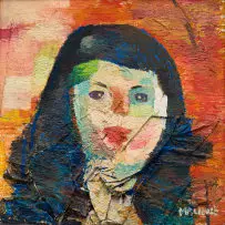 Maja Maljevic, Portrait, mixed media on board