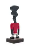 Norman Catherine, Smokehead, painted and carved wood; on a wooden base