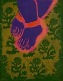 Andrew Verster, Purple Feet, 1999, oil and sgraffito on canvas