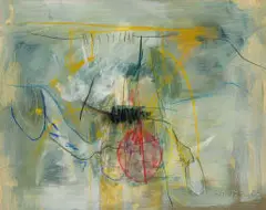 Fred Schimmel, Abstract Composition, 2005, oil and pastel on board