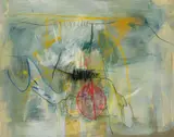Fred Schimmel, Abstract Composition, 2005, oil and pastel on board