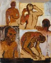 Figure Studies by Simon Stone, oil on cardboard, offered Mar 2026