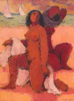 Eleanor Esmonde-White, Nude on the Beach, oil on canvas