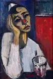 Maurice van Essche, Sad Clown, oil on board