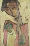 Frans Claerhout, Mother and Child, oil on board