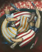 Robert Slingsby, Sports Figures, 1983, oil on canvas