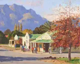 Roelof Rossouw, Street Scene, oil on canvas