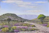 Vera Volschenk, Landscape with Mountains in the Distance, 1936, oil on artist's board
