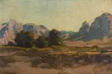 Edward Roworth, Landscape with Mountains in the Distance, 1905, oil on canvas