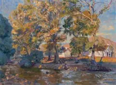 Siegfried Hahn, Landscape with Figures beneath Trees, 1942, oil on canvas